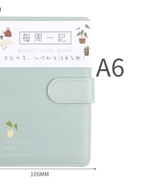 Load image into Gallery viewer, 2025 Cute Solid Color Magnetic Buckle Design 365 Day Weekly Plan Diary Planner Notebooks A6 Journal School Supplies Stationery
