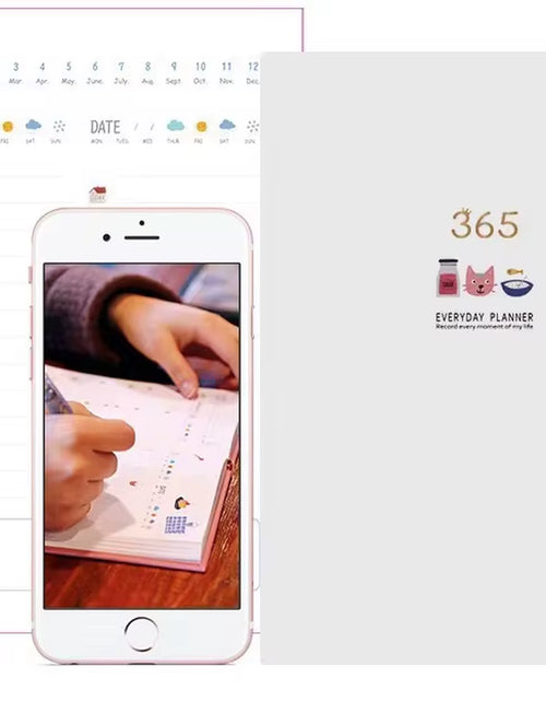 Load image into Gallery viewer, 2025 Cute Solid Color Magnetic Buckle Design 365 Day Weekly Plan Diary Planner Notebooks A6 Journal School Supplies Stationery

