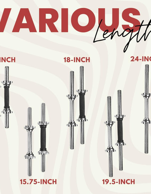 Load image into Gallery viewer, Threaded Dumbbell Handles/Adjustable Dumbbell Bar Handles - Fit 1 Inch Standard Weight Plate - Weightlifting Accessories - Sold in Pair
